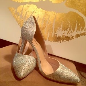 Silver Gitzy Glam wedding heels